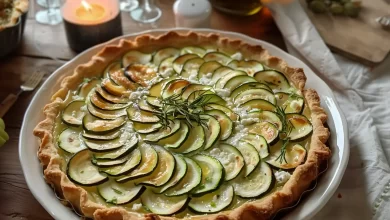 Trata de calabacín y queso de cabra