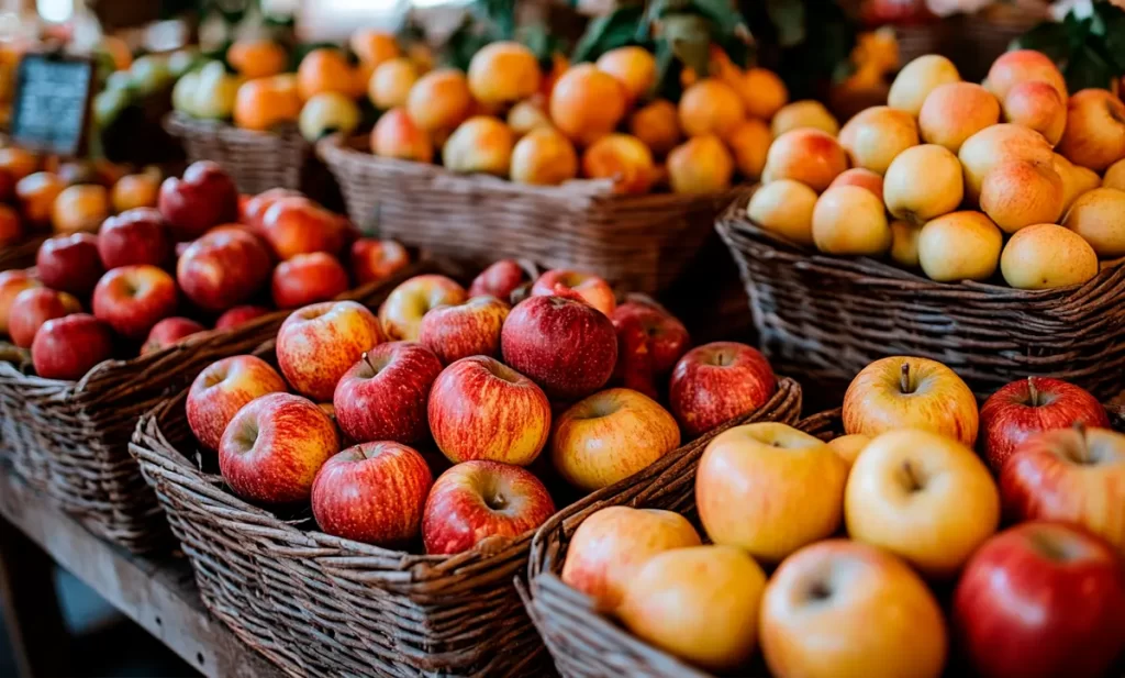 Puesto de manzanas ecológicas Puesto de manzanas ecológicas
