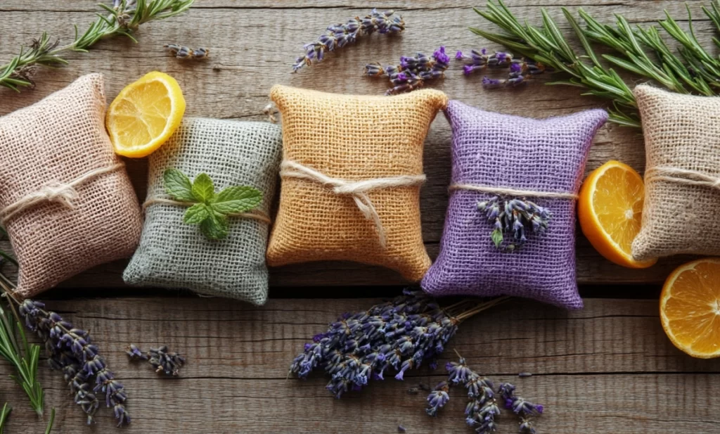 bolsas aromáticas ambientador Reutilizas tela y hierbas secas creando un aroma duradero